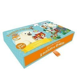 Auzou, Zestaw 2x puzzle antarktyda i dżungla 3+