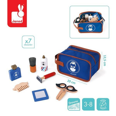 Janod, Kosmetyczka z 7 akcesoriami Zestaw do golenia