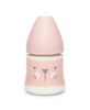 Suavinex, Butelka do karmienia 150 ml - smoczek silikonowy okrągły - Kotek Różowy - Hygge Baby