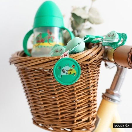 Smoczek fizjologiczny silikonowy 18m + Zielony Wanderlust - Suavinex