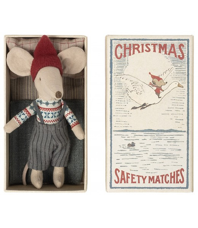 Maileg, Świąteczna Myszka - Christmas Mouse in box - Big Brother