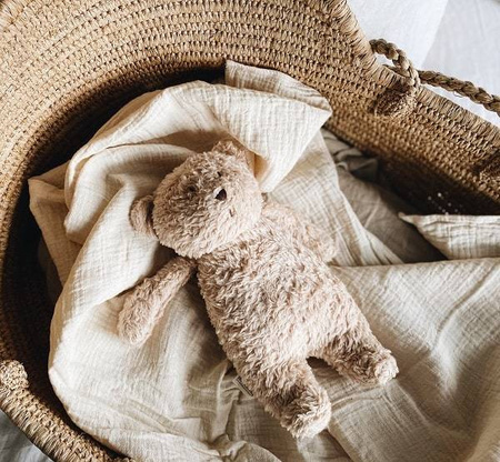 Moonie - Szumiący Miś Organic z Lampką - Cappuccino