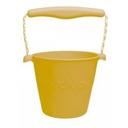 Silikonowe wiaderko do wody i piasku Scrunch Bucket - Musztardowy