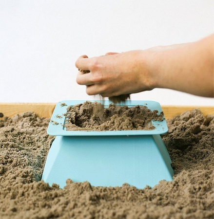 Quut, Zestaw 3 foremek do piasku Piramida Pira Vintage Blue + Deep Blue + Mellow Yellow