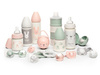 Suavinex, Butelka do karmienia 150 ml - smoczek silikonowy okrągły - Królik Różowy - Hygge Baby