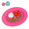 Silikonowy mały talerzyk z podkładką Mini Mat RÓŻOWY EzPz