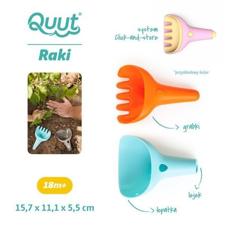 Quut, Zestaw łopatka + grabki Raki Banana Pink