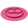 Silikonowy mały talerzyk z podkładką Mini Mat RÓŻOWY EzPz