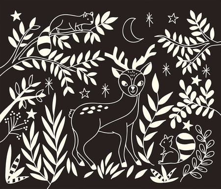 Janod, Zestaw kreatywny do zdrapywania karty świecące w ciemności Nocny Świat 7+