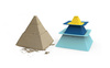 Quut, Zestaw 3 foremek do piasku Piramida Pira Vintage Blue + Deep Blue + Mellow Yellow
