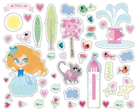 Auzou, Naklejki z planszami do wyklejania Księżniczki 3+