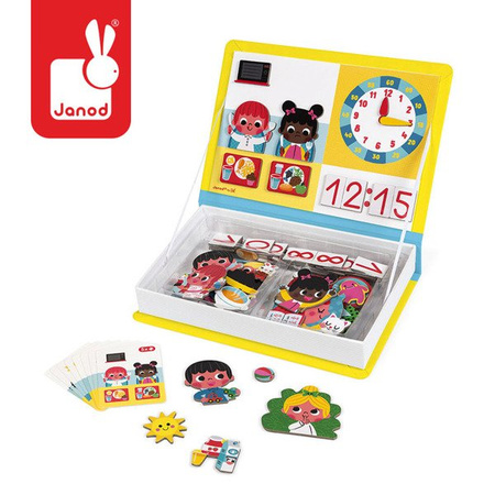 Magnetyczna układanka Magnetibook - Uczę się zegarka - Janod