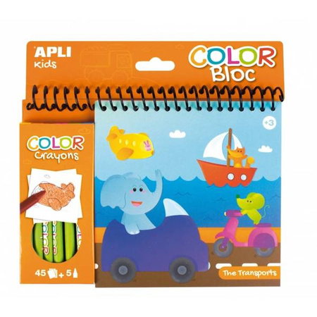 Apli Kids, Kolorowanka z kredkami - Transport