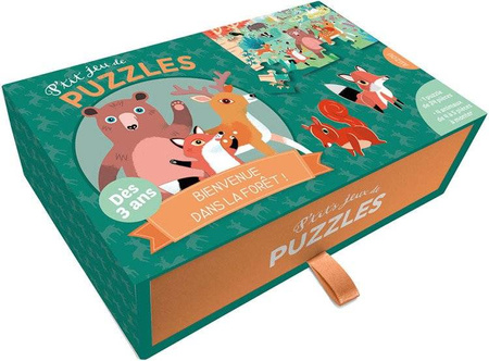Auzou, Puzzle Leśny świat + kartonowe zwierzątka 3+